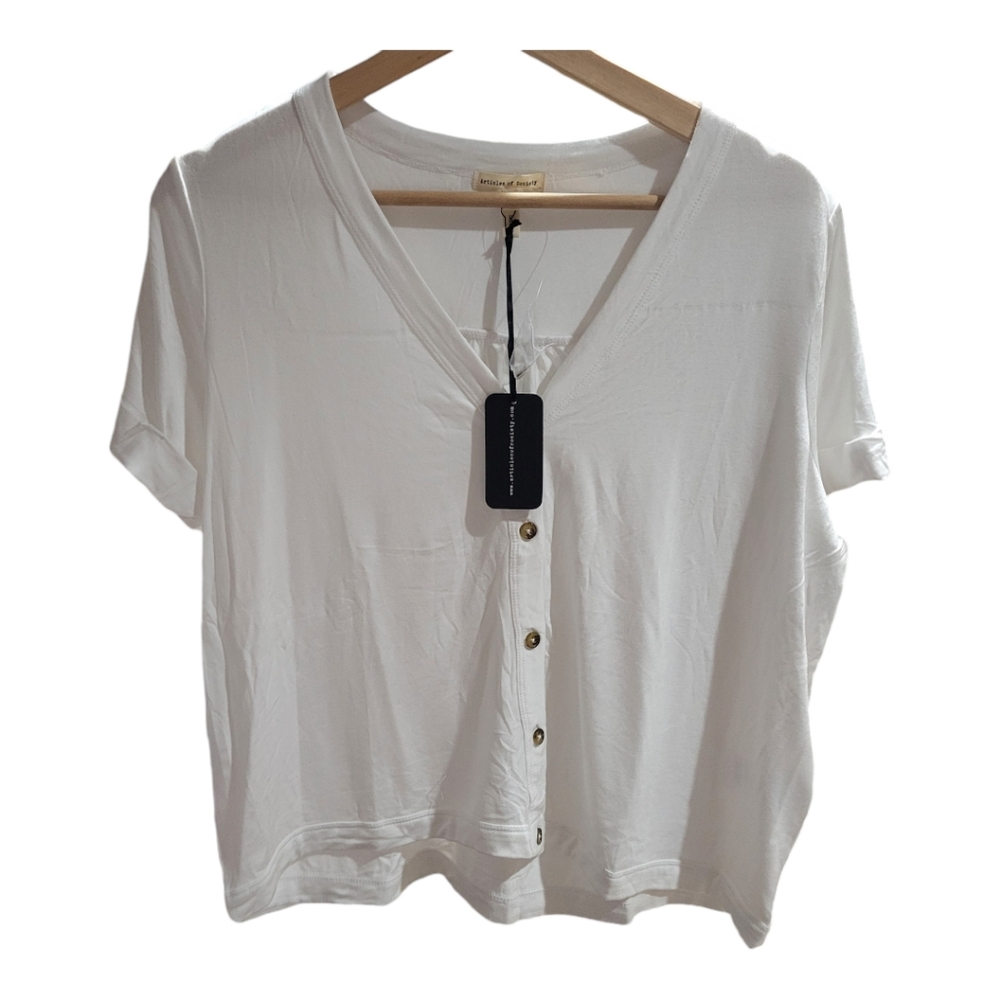 Articles of Society Women's Top, Button Down Tee